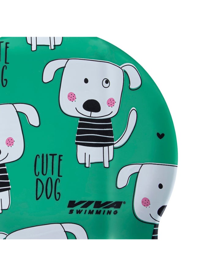 Viva Swimming Printed Cap For Kids - Green - Image 2